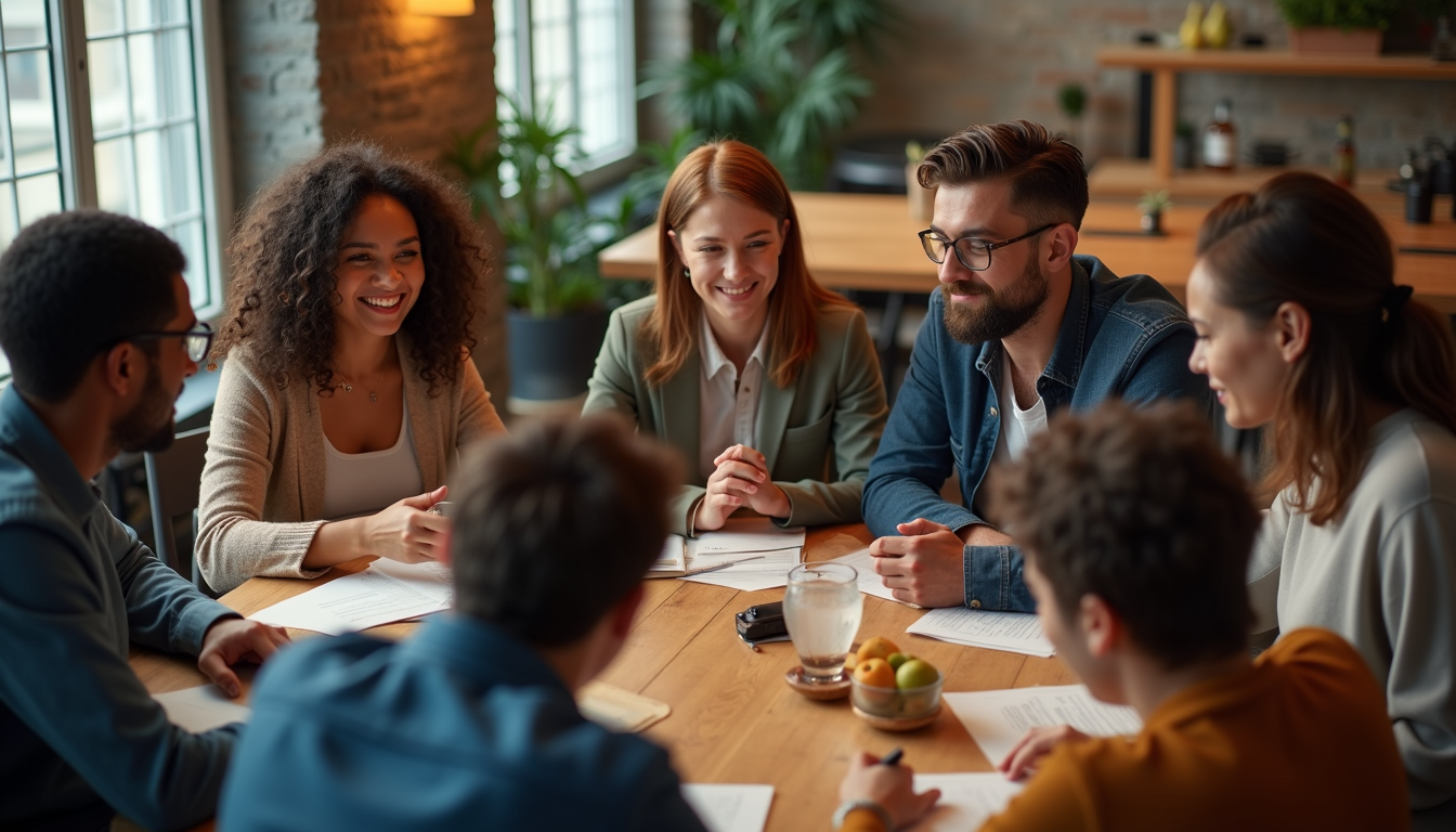High angle view of a vibrant online community gathering