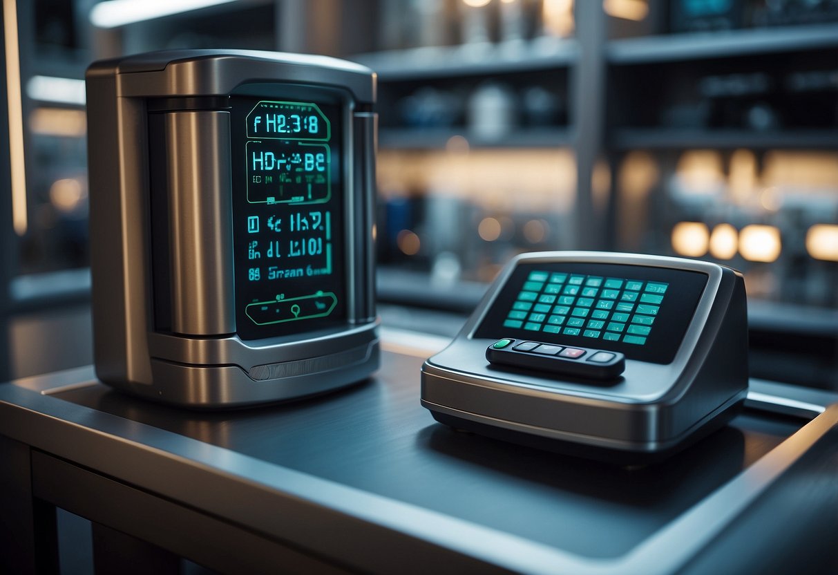 A digital lock securing a database, surrounded by medical equipment and AI tools