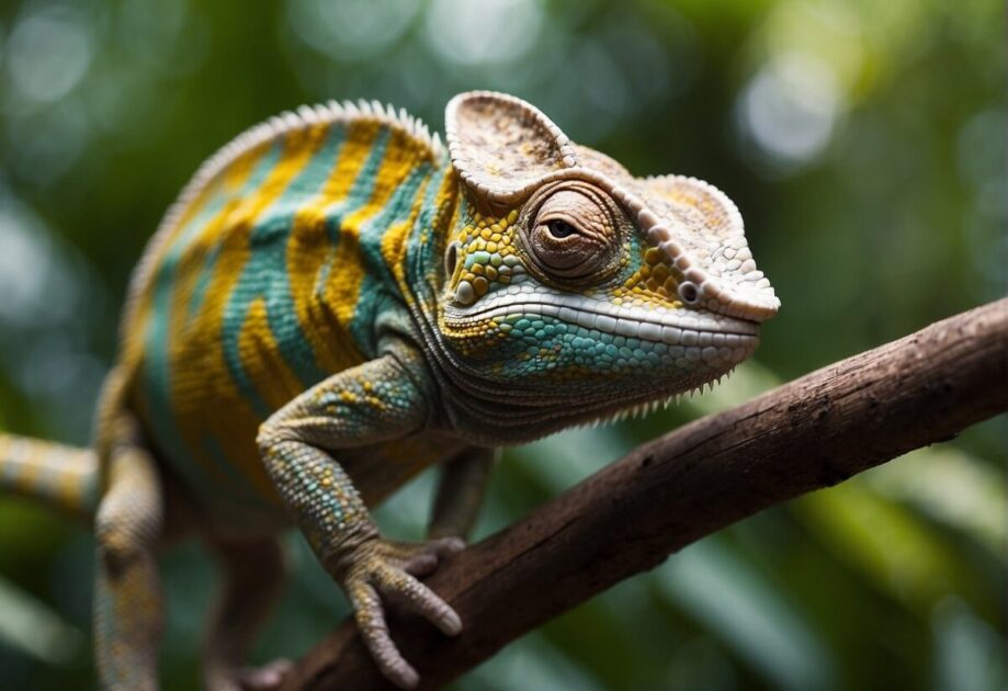 A chameleon blending into a digital landscape, representing the new Meta Multimodal LLM for Natural Language Processing and Computer Vision
